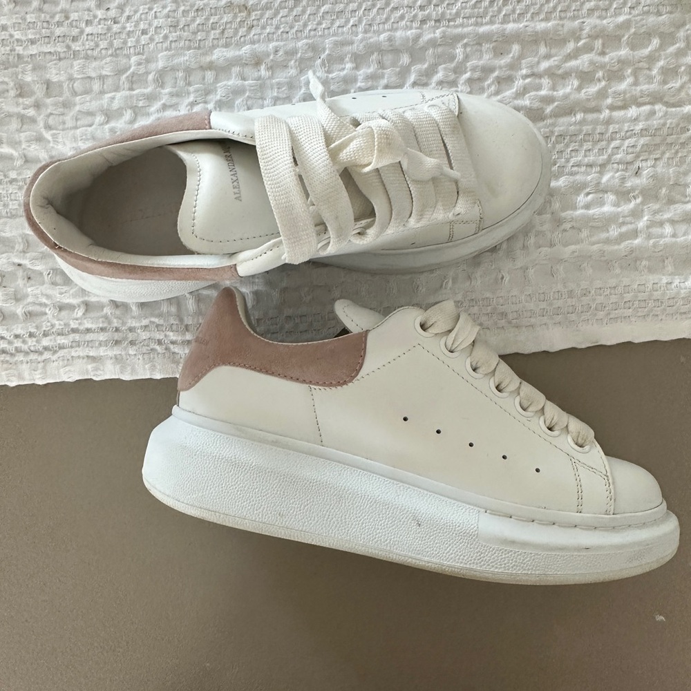 Alexander McQueen White and Pink Sneakers